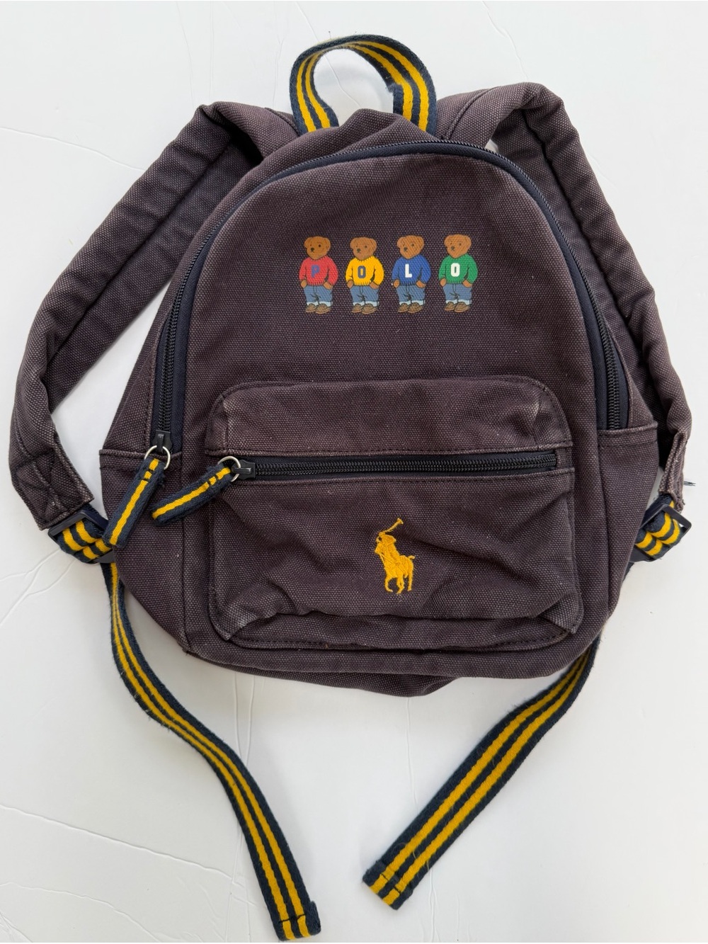 Ralph Lauren Kids Polo Bear Canvas Mini Backpack